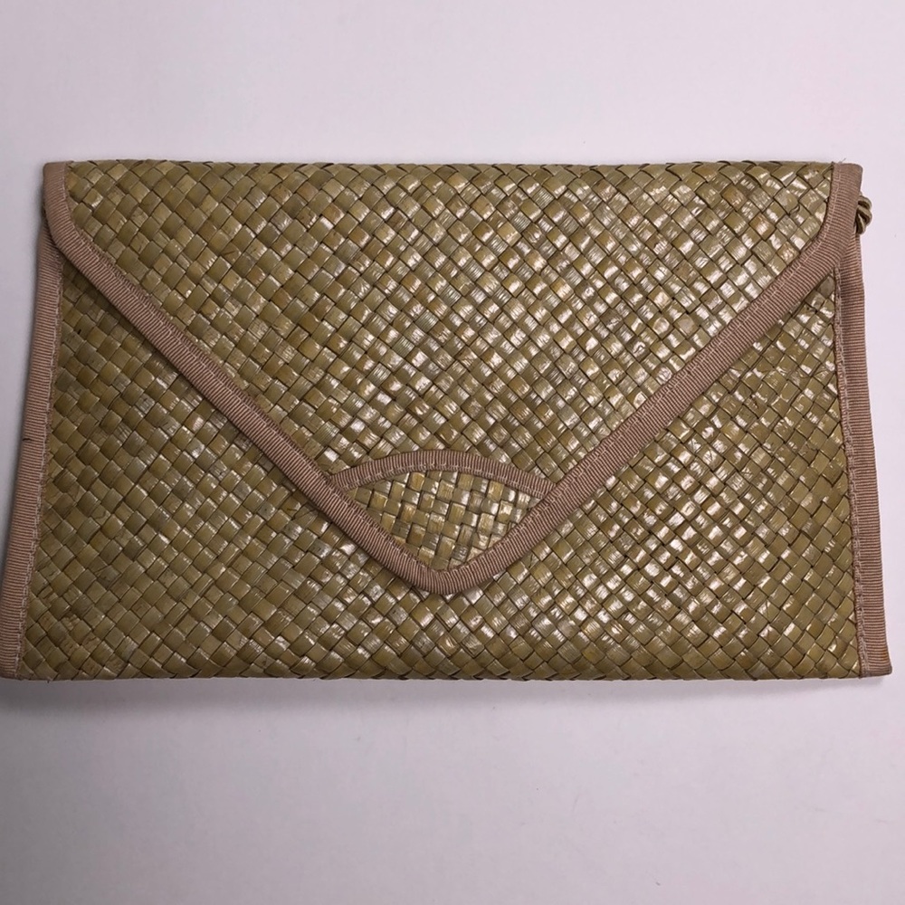 LIZ CLAIBORNE Tan Straw Purse
